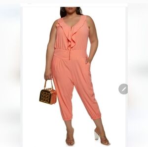 Nwot Bright coral jumpsuit size 2x
